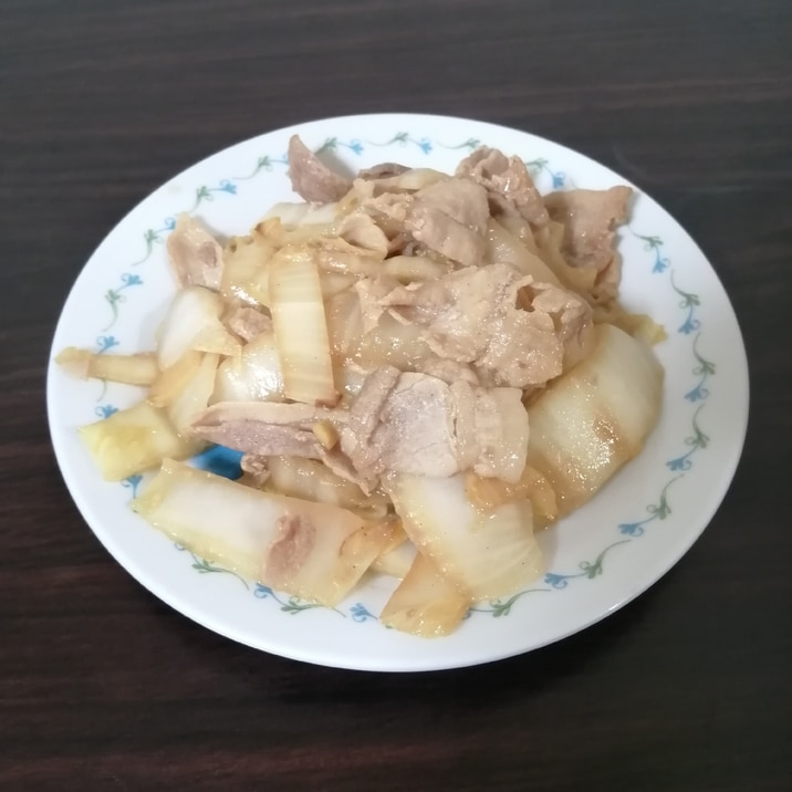 白菜と豚肉のオイマヨ炒め